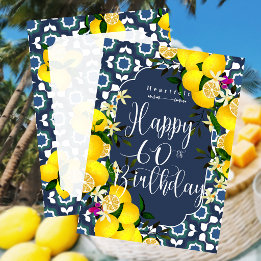 Carte Joyeux 60e Anniversaire Méditerranéen au Citron