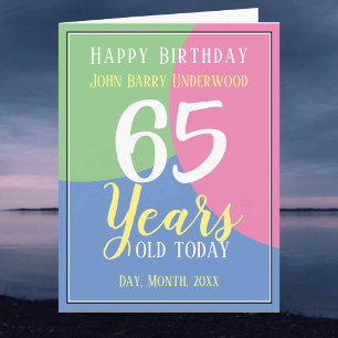 Carte Joyeux 65e anniversaire