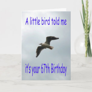 Carte Joyeux 67e anniversaire Volant oiseau de mouette