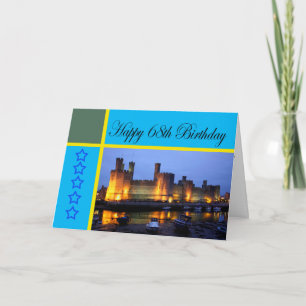 Carte Joyeux 68e anniversaire château de Caernarfon