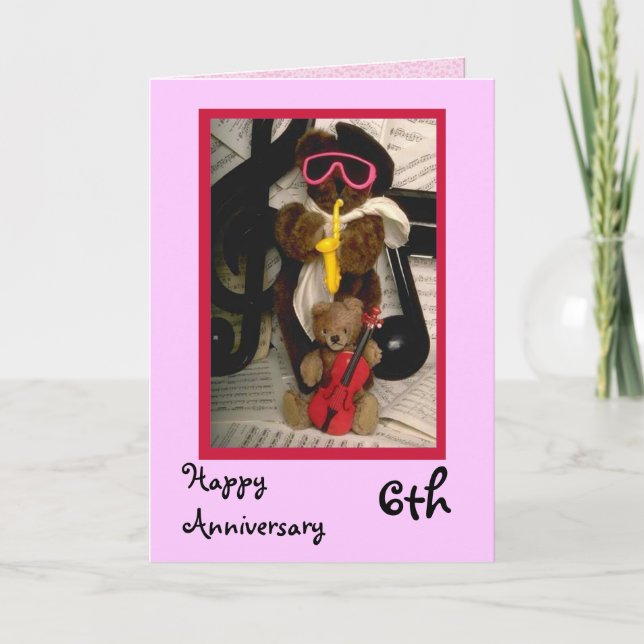 Carte Joyeux 6e Anniversaire, Personnalisable (Devant)