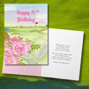 Carte Joyeux 70e Anniversaire Pivoines Sur Parcours De G