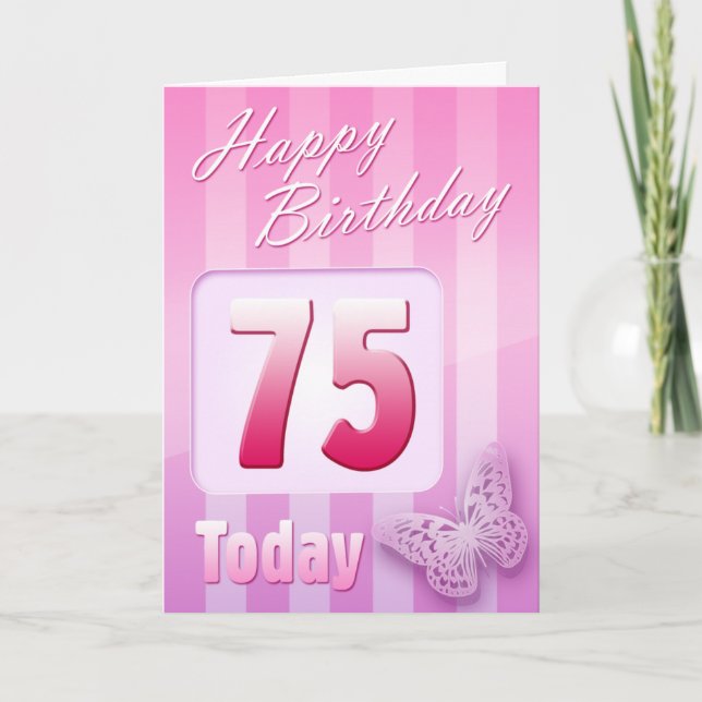 Carte Joyeux 75e anniversaire Grand Mère Grande-tante ma (Devant)
