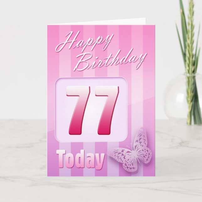Carte Joyeux 77e anniversaire Grand Mère Grande-tante ma (Devant)
