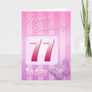 Carte Joyeux 77e anniversaire Grand Mère Grande-tante ma