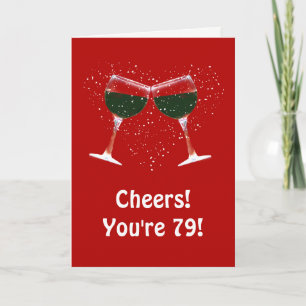 Carte Joyeux 79e anniversaire Humour de vin