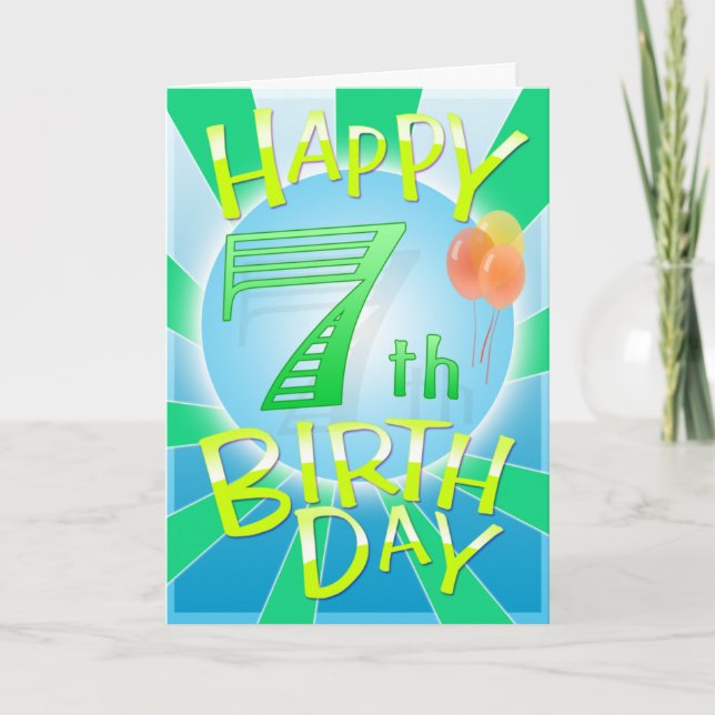 Carte Joyeux 7ème anniversaire (Devant)