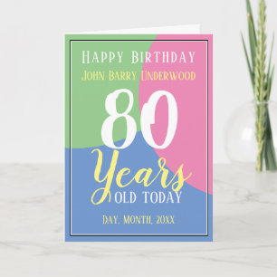 Carte Joyeux 80e anniversaire