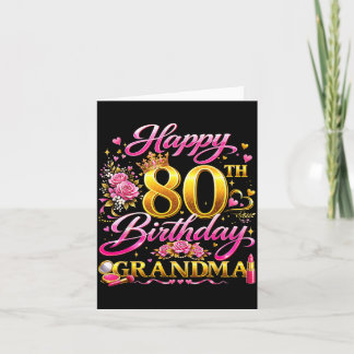 Carte Joyeux 80e Anniversaire Grand-mère 80 et Fabuleux 