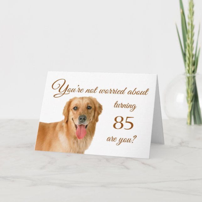 Carte Joyeux 85ème anniversaire, labo inquiet (Devant)