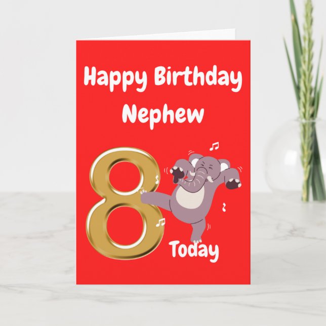 Carte Joyeux 8 Anniversaire Nephew (Devant)