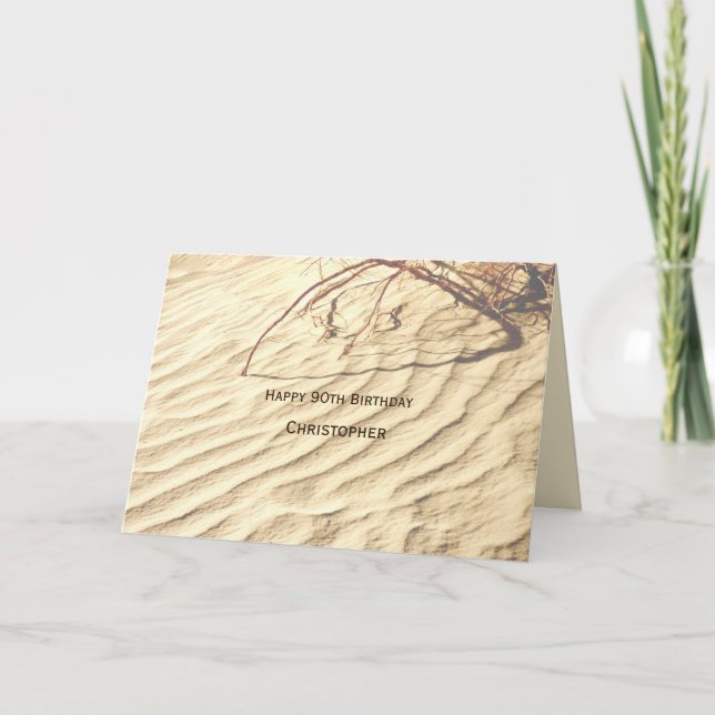 Carte Joyeux 90e anniversaire personnalisé, ondulations  (Devant)