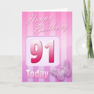 Carte Joyeux 91e anniversaire Grand Mère Grande-tante ma