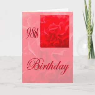 Carte Joyeux 98e anniversaire Dianthus Flower rouge
