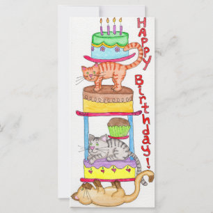 Carte Joyeux Amoureux des chats d'anniversaire