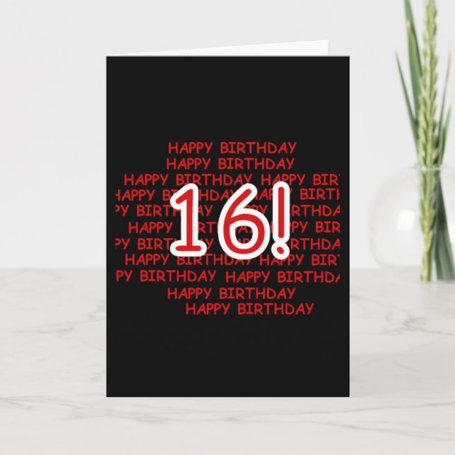 Carte Joyeux anniversaire 16 (Devant)