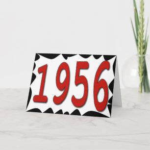Carte Joyeux anniversaire 1956 Année de naissance 50's l
