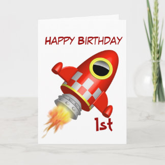 Carte Joyeux Anniversaire 1ère Rocket thème de navire