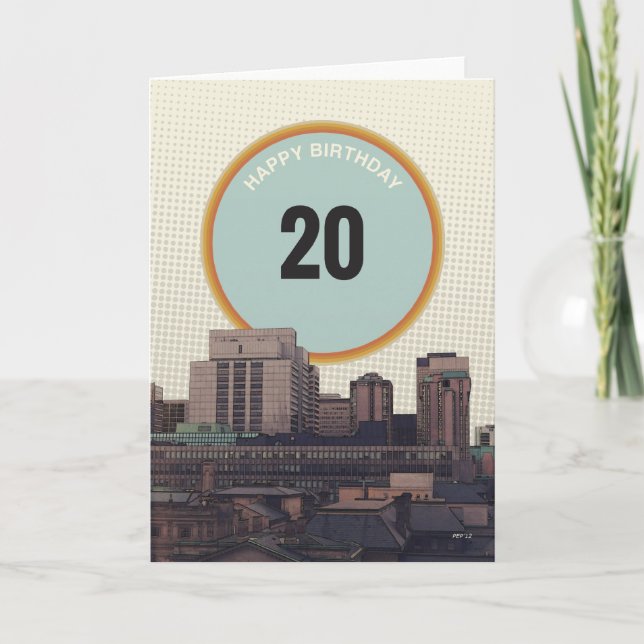 Carte Joyeux anniversaire 20 ans (Devant)