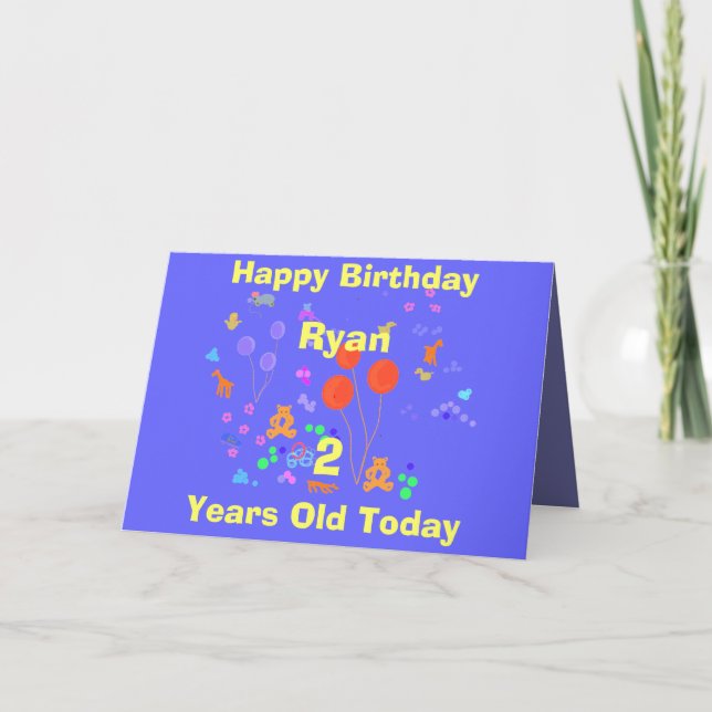 Carte Joyeux anniversaire 2 ans (Devant)