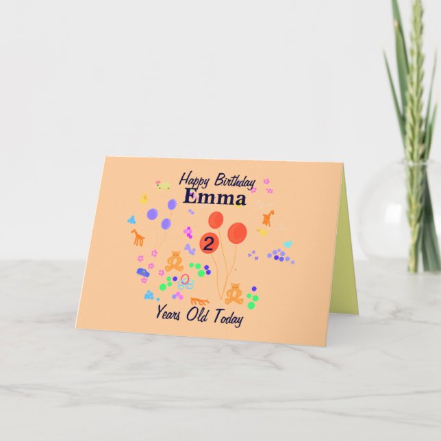Carte Joyeux anniversaire 2 ans (Devant)
