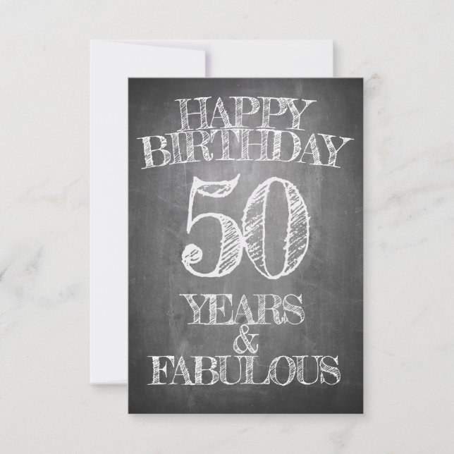 Carte Joyeux anniversaire - 50 ans et fabuleux (Devant)