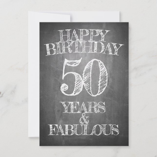 Carte Joyeux Anniversaire - 50 Ans & Fabuleux (Devant)