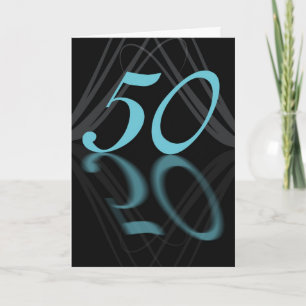 Carte Joyeux anniversaire 50 élégant, miroir 50, 50e ann
