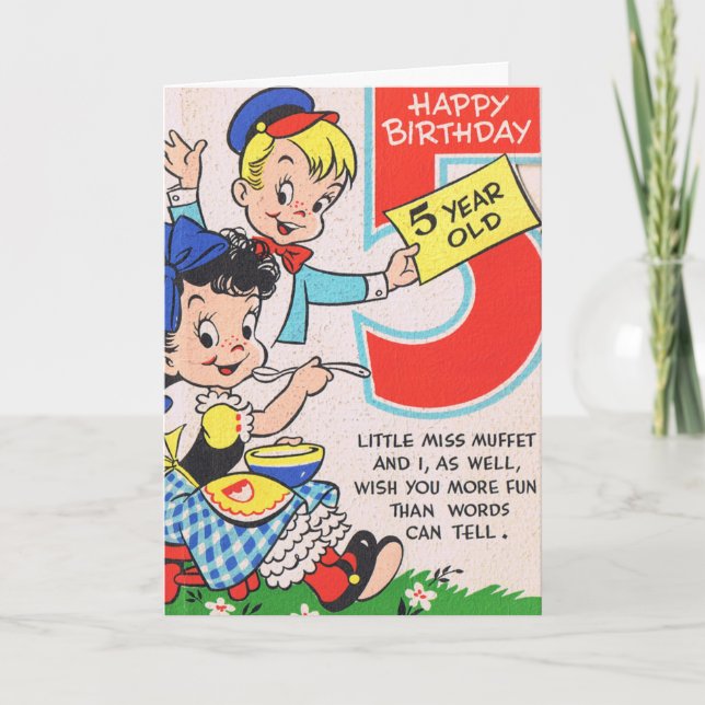 Carte Joyeux anniversaire 5 ans (Devant)
