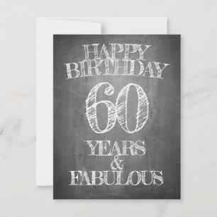 Carte Joyeux Anniversaire - 60 Ans & Fabuleux en tableau
