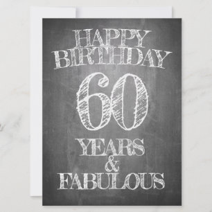 Carte Joyeux Anniversaire - 60 Ans & Fabuleux en tableau