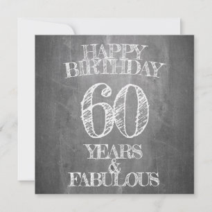 Carte Joyeux Anniversaire - 60 Ans & Fabuleux en tableau