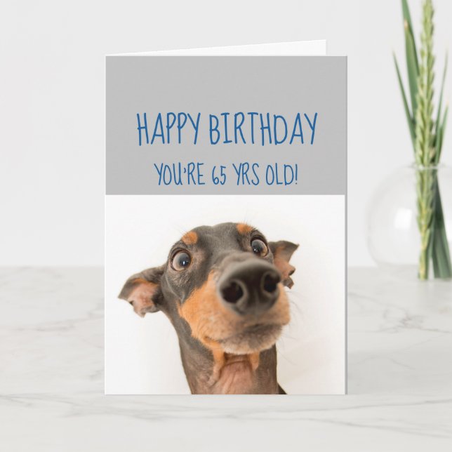 Carte Joyeux anniversaire 65ème Secret à regarder plus j (Devant)
