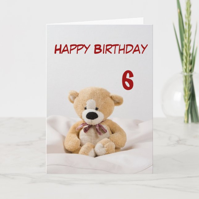 Carte Joyeux Anniversaire 6e Thème Ours En Conflit (Devant)
