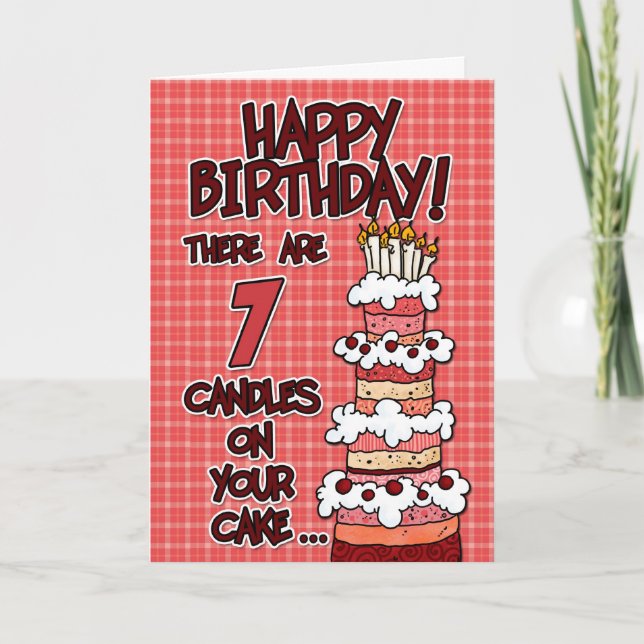 Carte Joyeux anniversaire - 7 années (Devant)