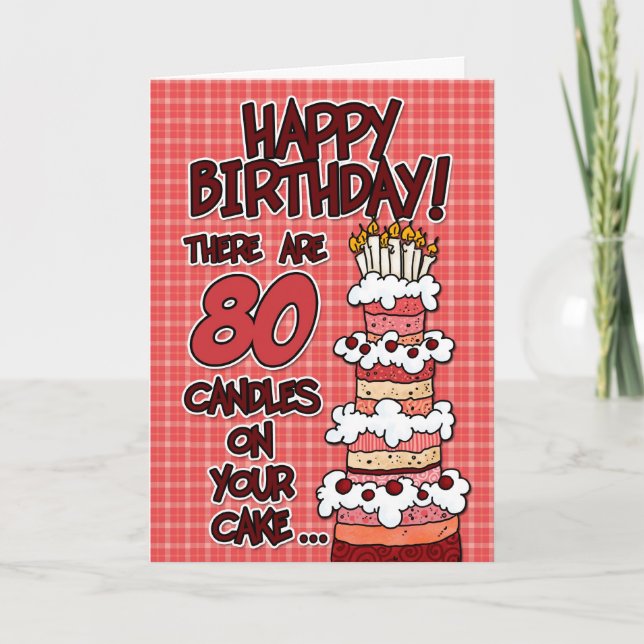 Carte Joyeux anniversaire - 80 années (Devant)