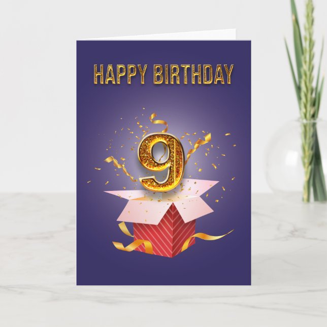 Carte Joyeux anniversaire 9 Basic (Devant)