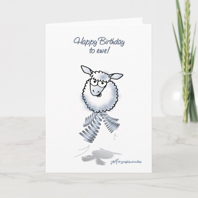 Carte Joyeux anniversaire à la brebis ! (Devant)
