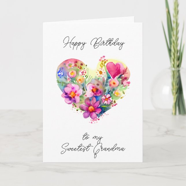 Carte Joyeux anniversaire à la grand-mère la plus douce (Devant)