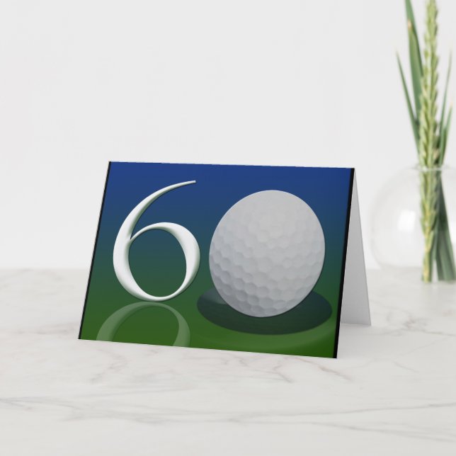 Carte Joyeux anniversaire à la noix de golf de 60 ans (Devant)