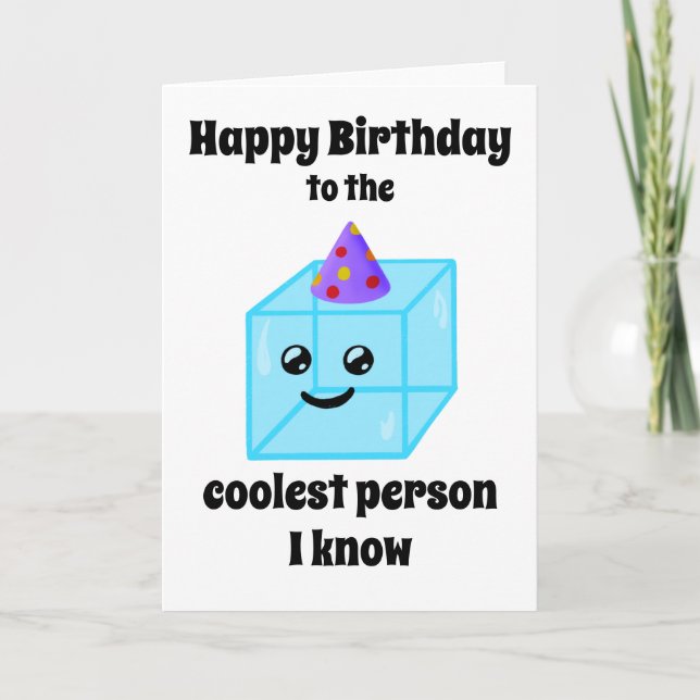 Carte Joyeux anniversaire à la personne la plus froide J (Devant)