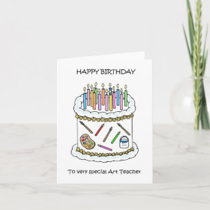Carte Joyeux Anniversaire à l'enseignant d'art