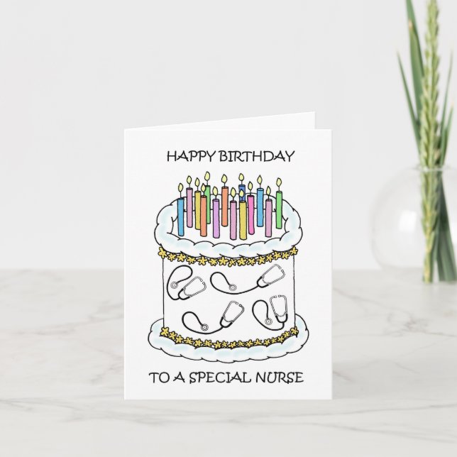 Carte Joyeux anniversaire à l'infirmière (Devant)