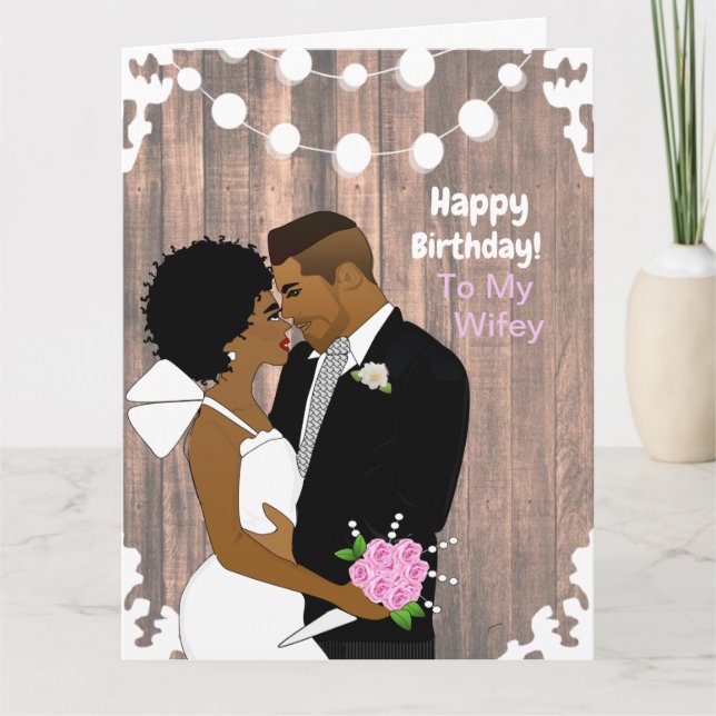 Carte Joyeux Anniversaire À Ma Femme Africaine Américain (Devant)