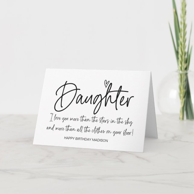 Carte Joyeux anniversaire à ma fille de maman drôle (Devant)