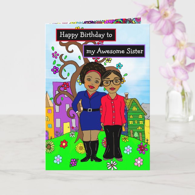 Carte Joyeux anniversaire à ma merveilleuse soeur (Orchidée)