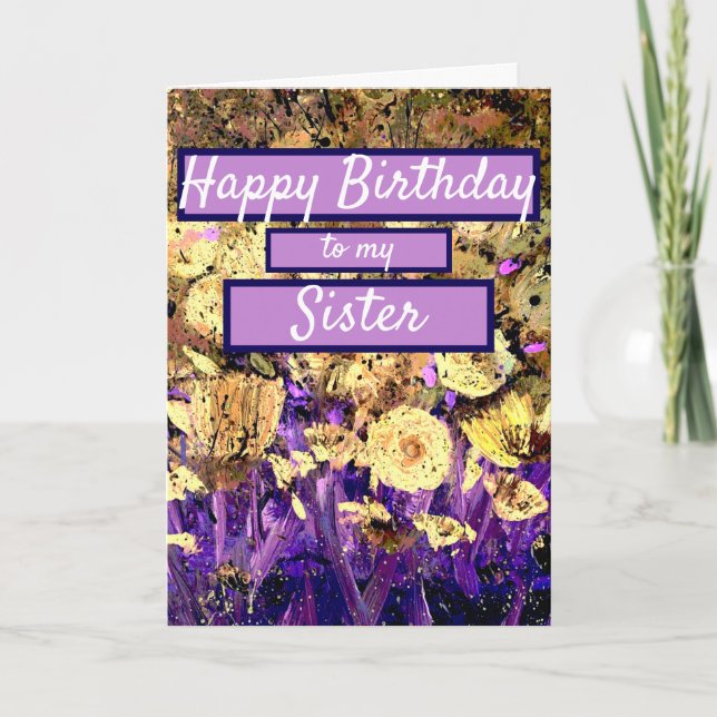 Carte Joyeux anniversaire à ma soeur (Devant)