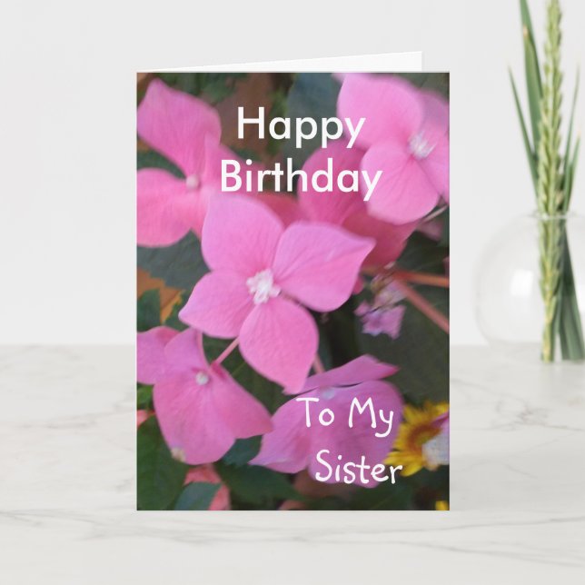 Carte Joyeux anniversaire à ma soeur (Devant)