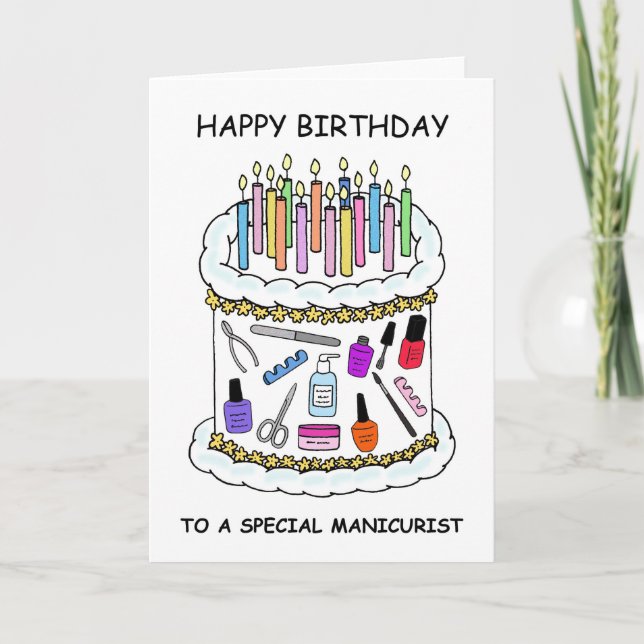 Carte Joyeux anniversaire à Manicurist Nail Technician (Devant)