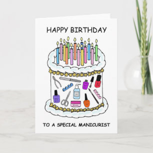 Carte Joyeux anniversaire à Manicurist Nail Technician